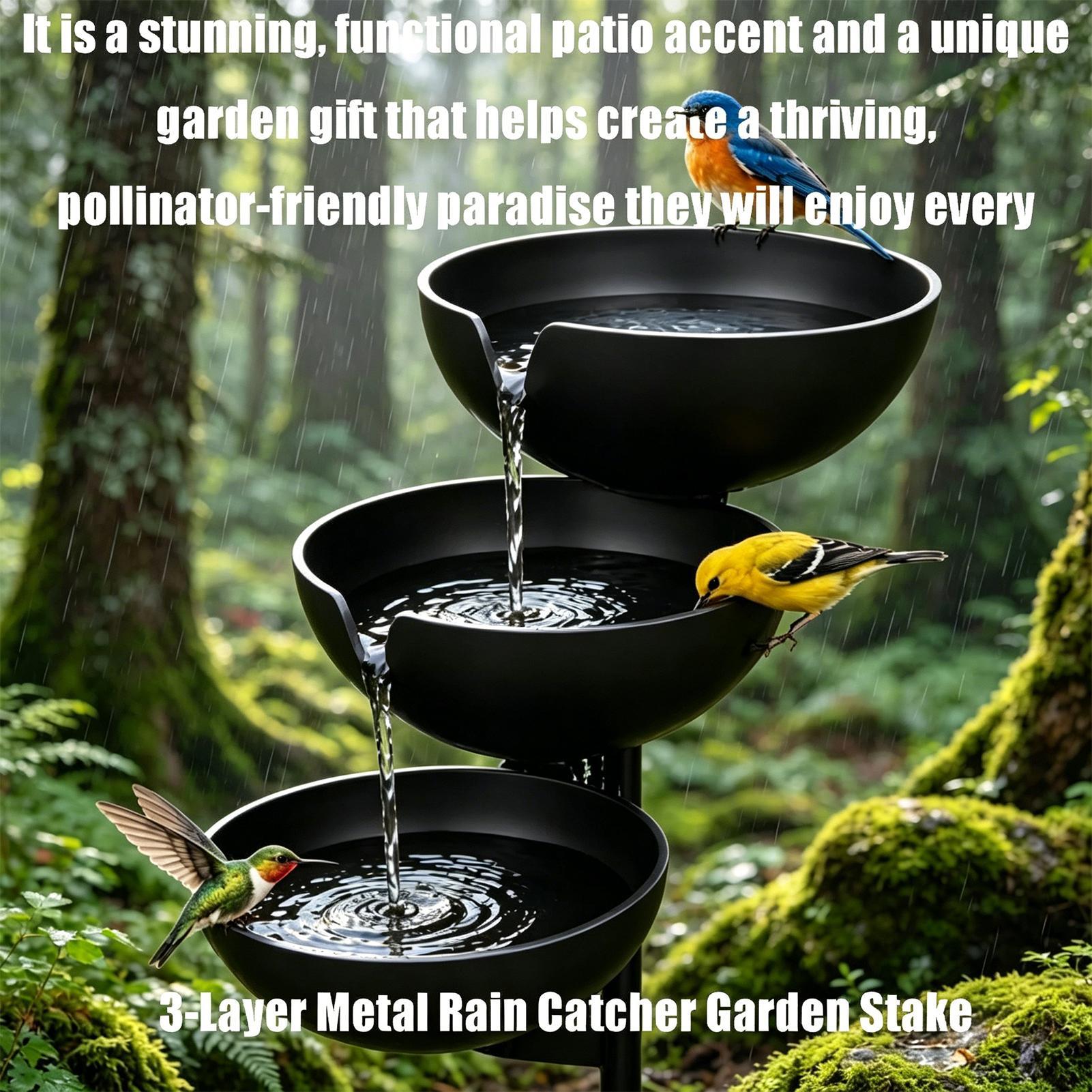 Rain Catcher Garden Stake 3-Ti - Farming A review and price